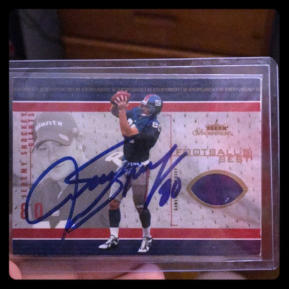Jeremy Shockey Autographed Jersey card - Picture 1 of 1